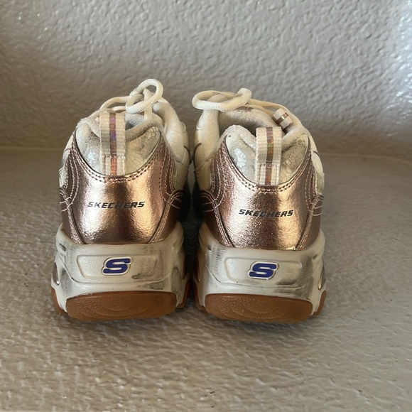 Skechers Women's D'Lites - Vintage Vision Sneaker Natural/Gold Size 9 - Picture 4 of 6